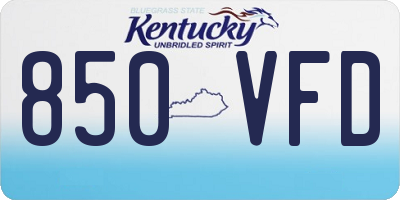 KY license plate 850VFD