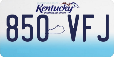 KY license plate 850VFJ