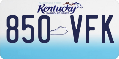 KY license plate 850VFK
