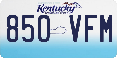 KY license plate 850VFM