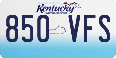 KY license plate 850VFS