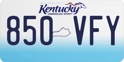 KY license plate 850VFY