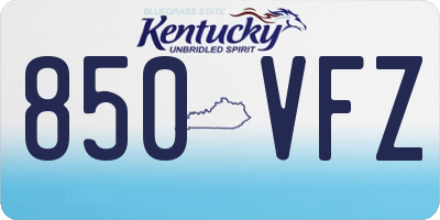KY license plate 850VFZ