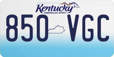 KY license plate 850VGC