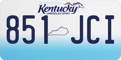 KY license plate 851JCI