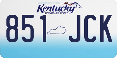 KY license plate 851JCK