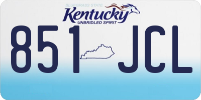 KY license plate 851JCL