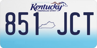 KY license plate 851JCT