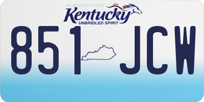 KY license plate 851JCW