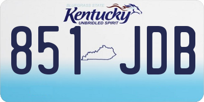 KY license plate 851JDB