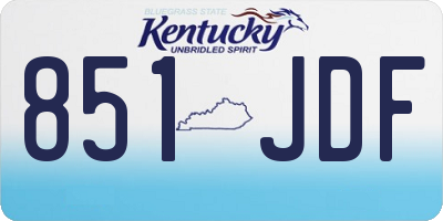 KY license plate 851JDF