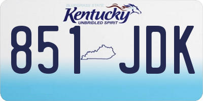 KY license plate 851JDK