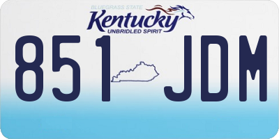 KY license plate 851JDM