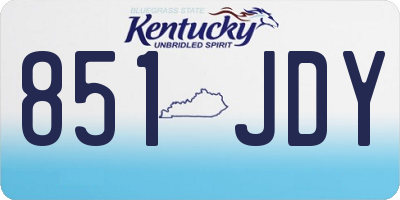 KY license plate 851JDY