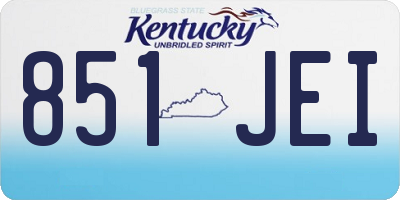 KY license plate 851JEI