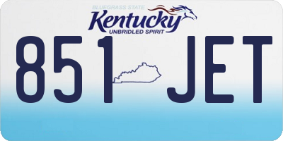 KY license plate 851JET