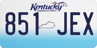 KY license plate 851JEX