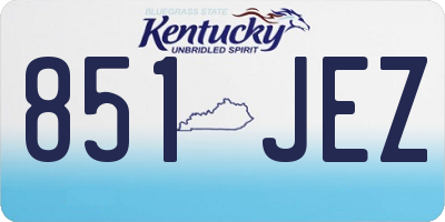 KY license plate 851JEZ