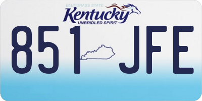 KY license plate 851JFE