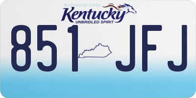 KY license plate 851JFJ