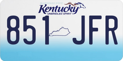 KY license plate 851JFR