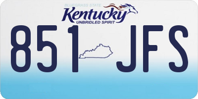 KY license plate 851JFS