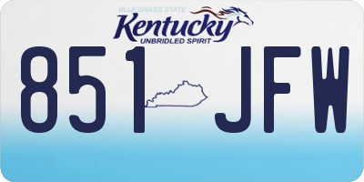 KY license plate 851JFW