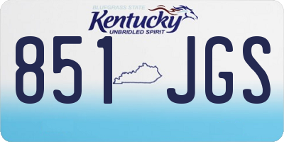KY license plate 851JGS