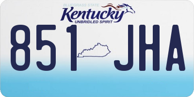 KY license plate 851JHA