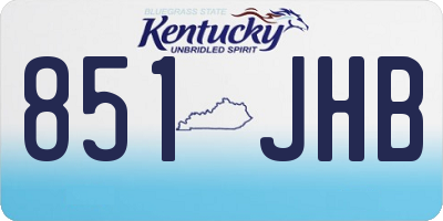 KY license plate 851JHB