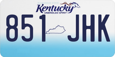 KY license plate 851JHK