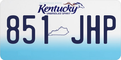 KY license plate 851JHP
