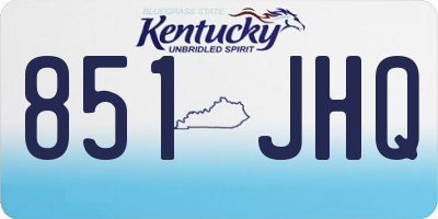 KY license plate 851JHQ