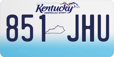 KY license plate 851JHU