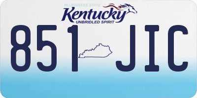 KY license plate 851JIC