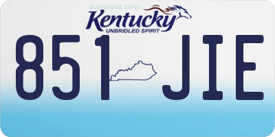 KY license plate 851JIE