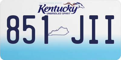 KY license plate 851JII