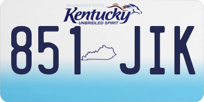KY license plate 851JIK