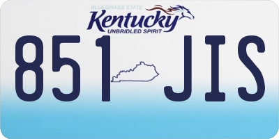 KY license plate 851JIS