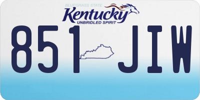 KY license plate 851JIW