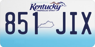 KY license plate 851JIX