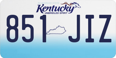 KY license plate 851JIZ
