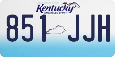 KY license plate 851JJH