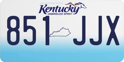 KY license plate 851JJX