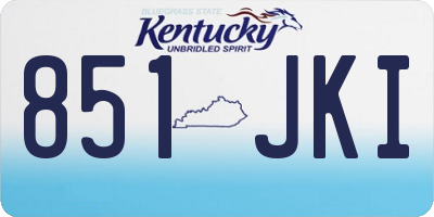 KY license plate 851JKI