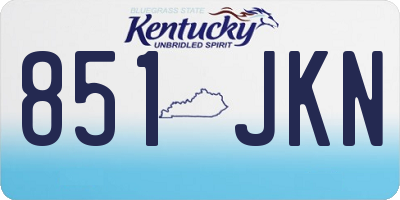 KY license plate 851JKN
