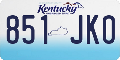 KY license plate 851JKO
