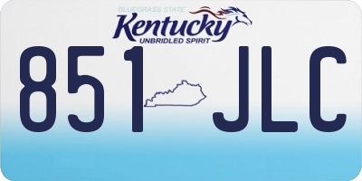 KY license plate 851JLC