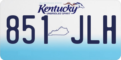 KY license plate 851JLH