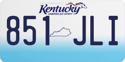 KY license plate 851JLI